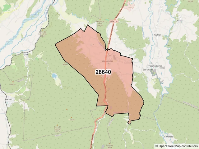 Mapa del código postal 28640, Colima, Colima