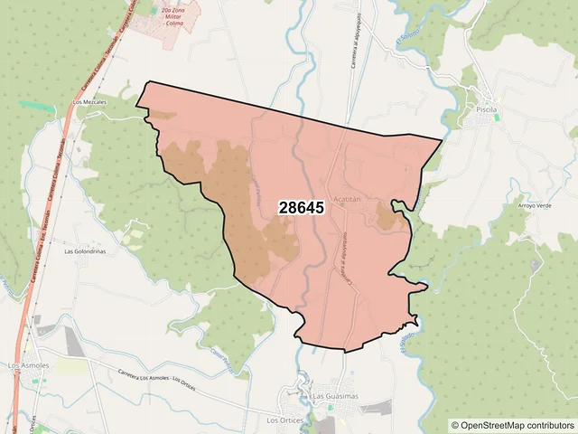 Mapa del código postal 28645, Colima, Colima