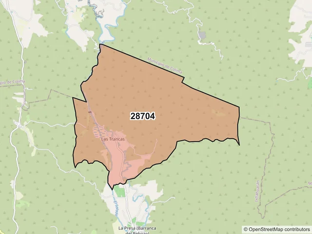 Mapa del código postal 28704, Ixtlahuacán, Colima
