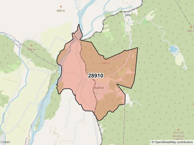 Mapa del código postal 28910, Tecomán, Colima