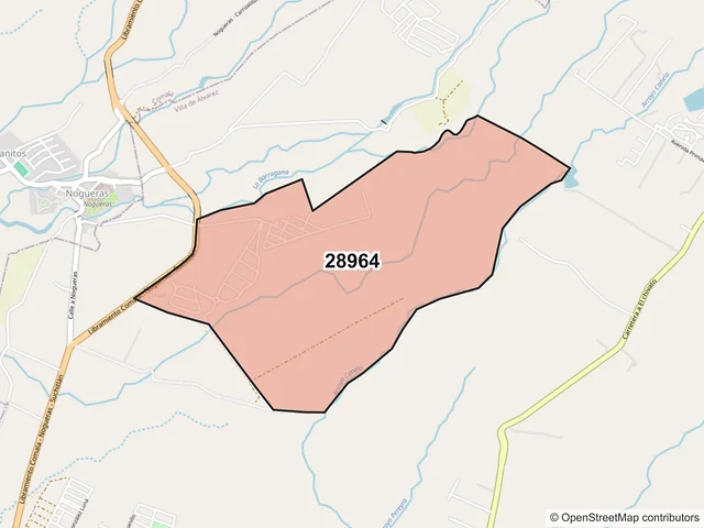 Mapa del código postal 28964, Villa de Álvarez, Colima