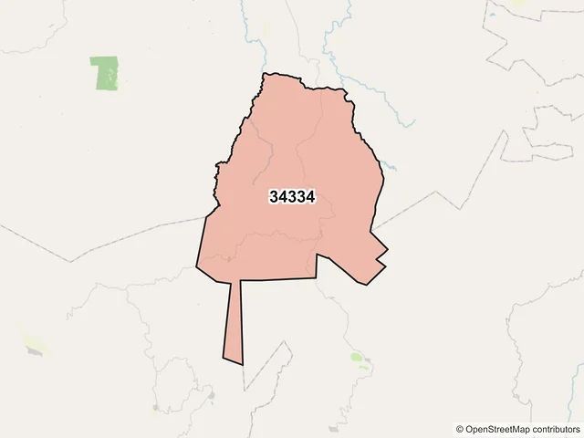 Mapa del código postal 34334, Durango, Durango