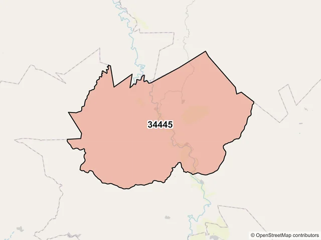 Mapa del código postal 34445, Canatlán, Durango