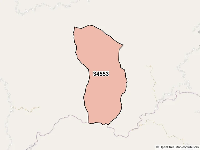 Mapa del código postal 34553, Topia, Durango