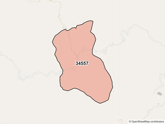 Mapa del código postal 34557, Topia, Durango