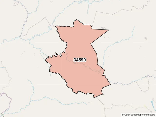 Mapa del código postal 34590, Tamazula, Durango