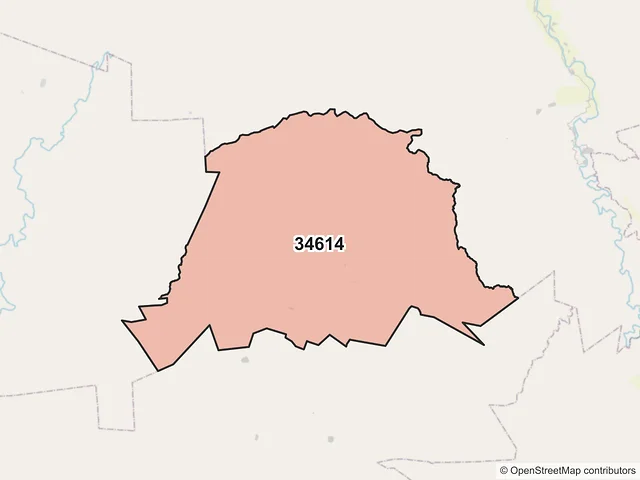 Mapa del código postal 34614, Santiago Papasquiaro, Durango