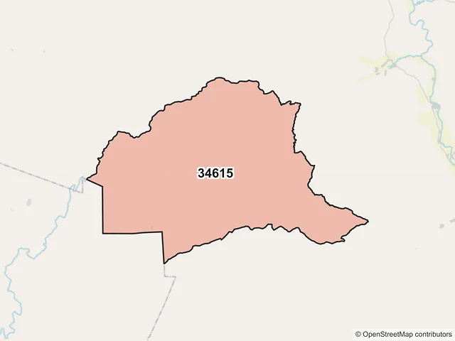 Mapa del código postal 34615, Santiago Papasquiaro, Durango