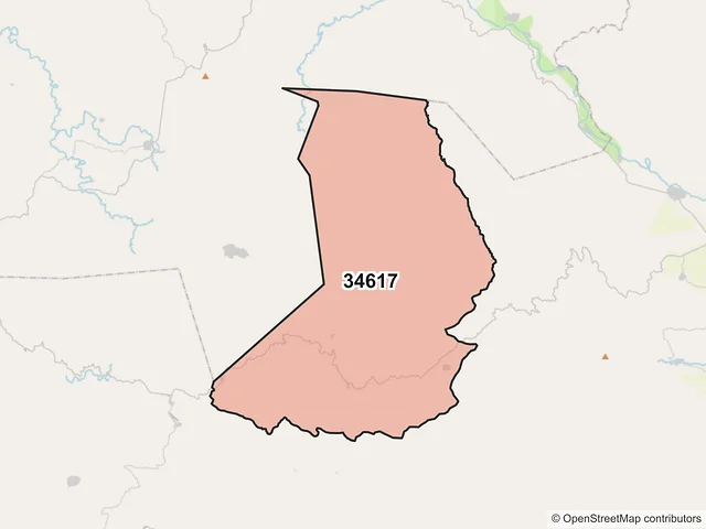 Mapa del código postal 34617, Santiago Papasquiaro, Durango