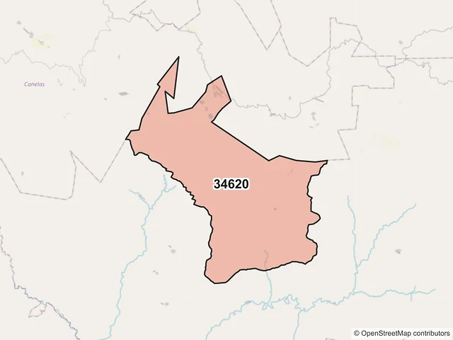 Mapa del código postal 34620, Santiago Papasquiaro, Durango