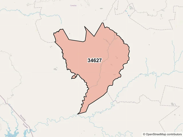 Mapa del código postal 34627, Santiago Papasquiaro, Durango