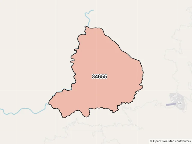 Mapa del código postal 34655, Otáez, Durango
