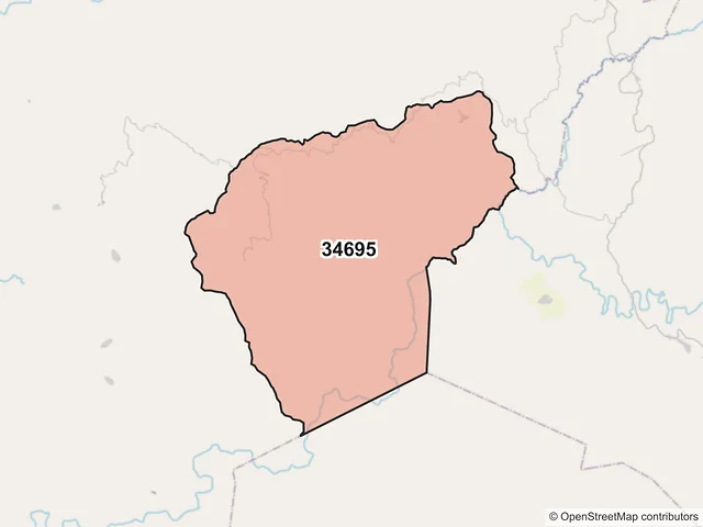 Mapa del código postal 34695, San Dimas, Durango
