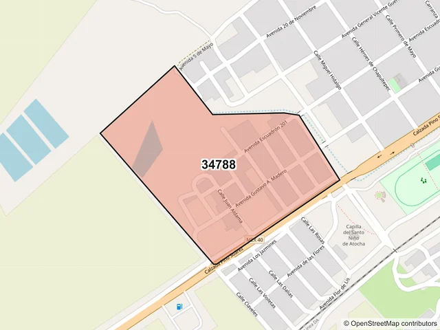 Mapa del código postal 34788, Pánuco de Coronado, Durango