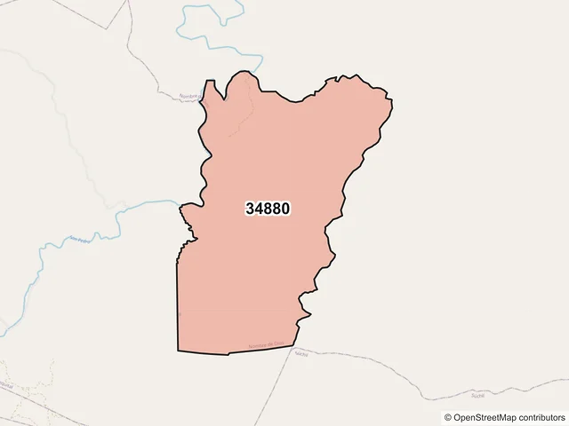 Mapa del código postal 34880, Nombre de Dios, Durango