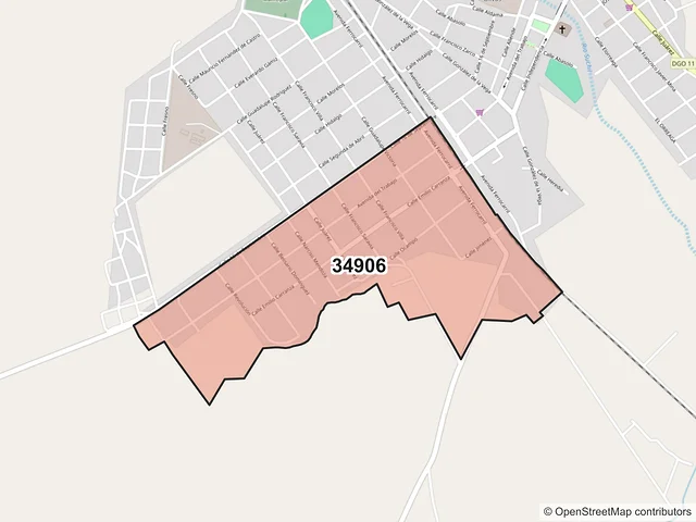 Mapa del código postal 34906, Súchil, Durango