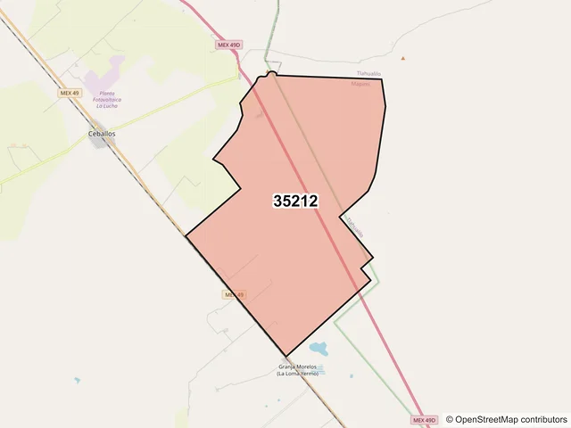 Mapa del código postal 35212, Mapimí, Durango
