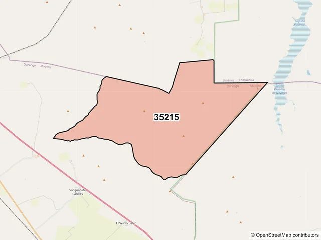 Mapa del código postal 35215, Mapimí, Durango