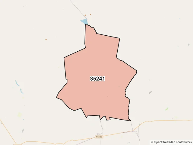 Mapa del código postal 35241, Mapimí, Durango