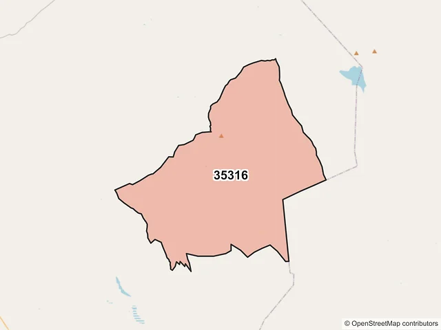 Mapa del código postal 35316, Hidalgo, Durango