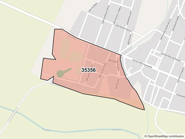 Mapa del código postal 35356, Ocampo, Durango