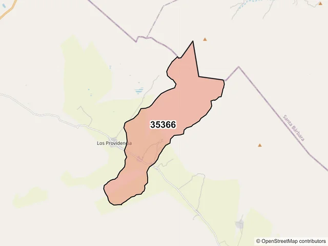 Mapa del código postal 35366, Ocampo, Durango