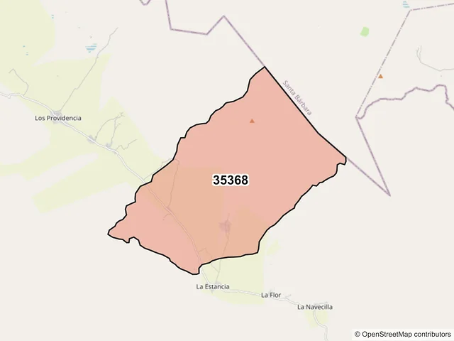 Mapa del código postal 35368, Ocampo, Durango