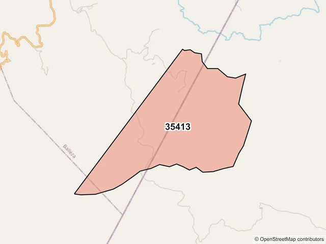 Mapa del código postal 35413, Guanaceví, Durango