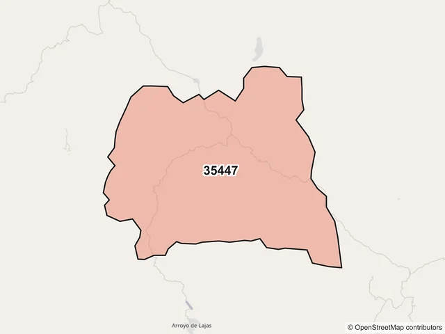 Mapa del código postal 35447, Guanaceví, Durango