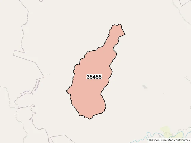 Mapa del código postal 35455, San Bernardo, Durango