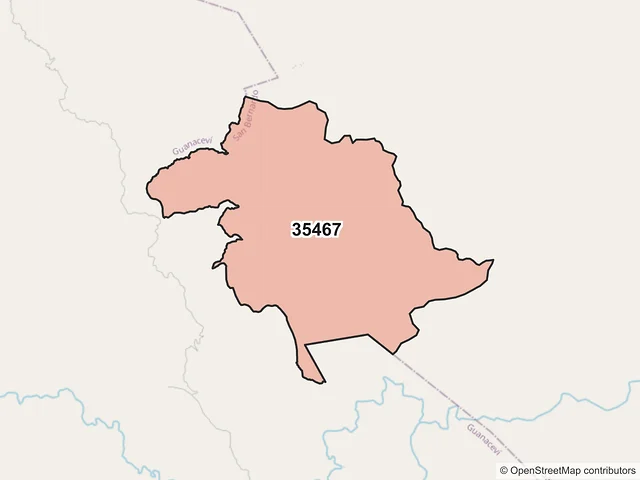 Mapa del código postal 35467, San Bernardo, Durango
