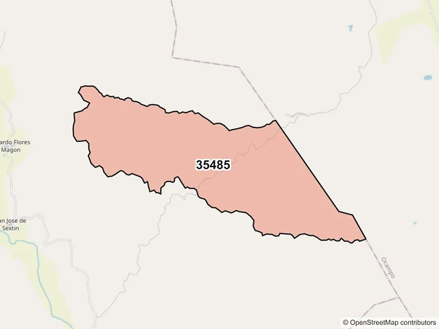 Mapa del código postal 35485, San Bernardo, Durango