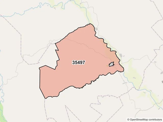 Mapa del código postal 35497, San Bernardo, Durango