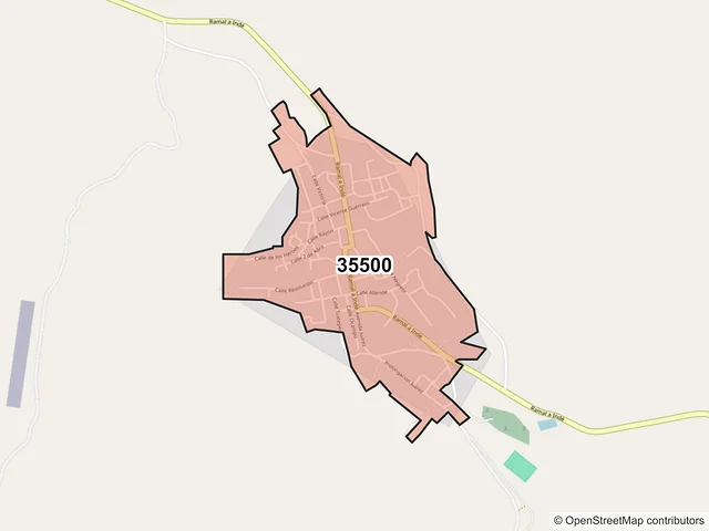 Mapa del código postal 35500, Indé, Durango