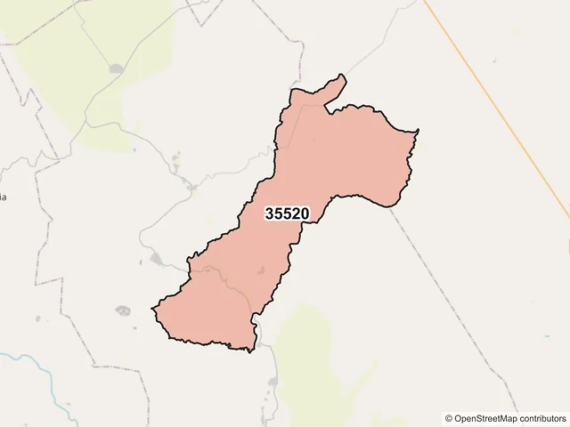 Mapa del código postal 35520, Indé, Durango