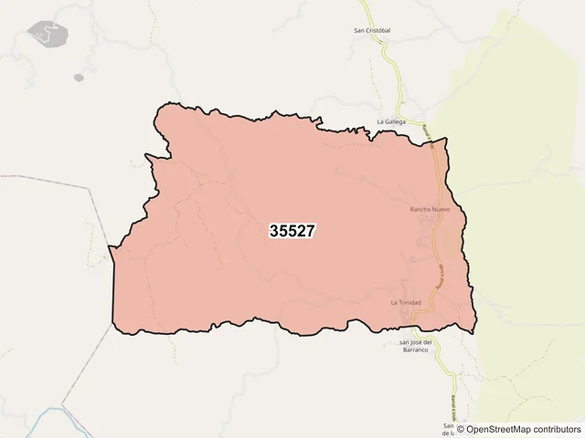 Mapa del código postal 35527, Indé, Durango