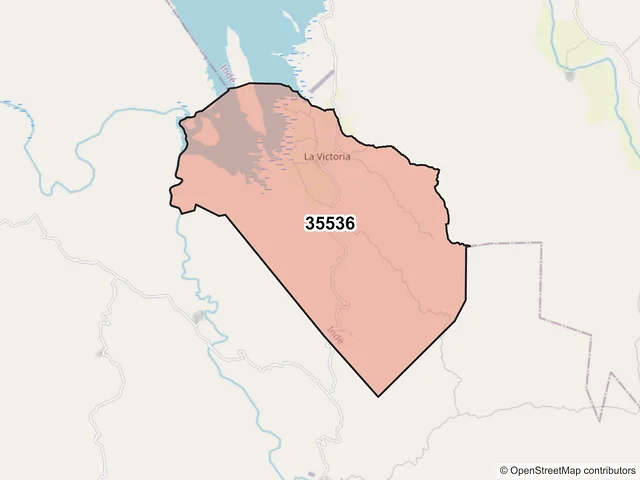 Mapa del código postal 35536, Indé, Durango