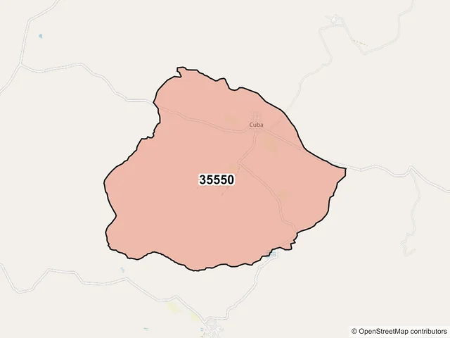 Mapa del código postal 35550, San Pedro del Gallo, Durango