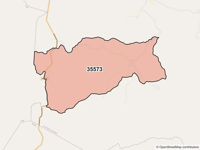Mapa del código postal 35573, San Pedro del Gallo, Durango