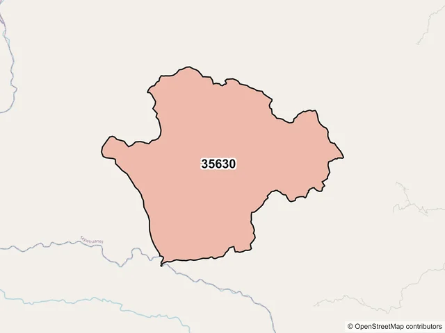 Mapa del código postal 35630, Tepehuanes, Durango