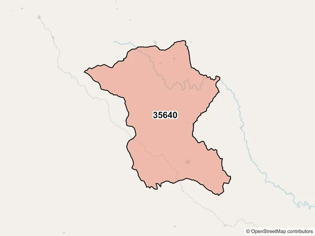 Mapa del código postal 35640, Tepehuanes, Durango