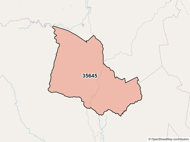 Mapa del código postal 35645, Tepehuanes, Durango
