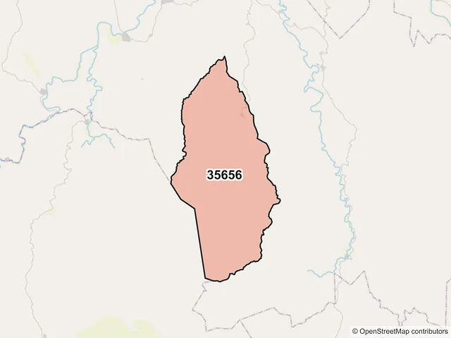 Mapa del código postal 35656, El Oro, Durango