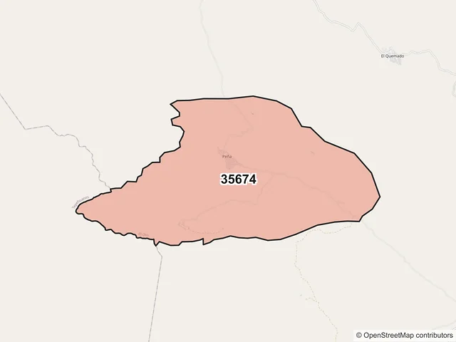 Mapa del código postal 35674, El Oro, Durango