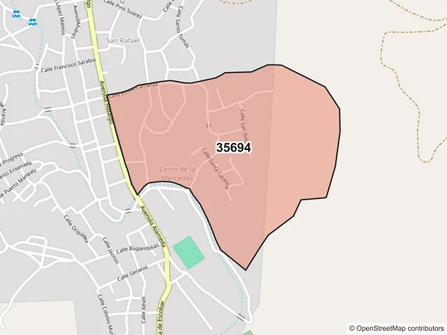Mapa del código postal 35694, El Oro, Durango