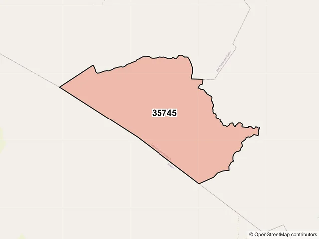 Mapa del código postal 35745, San Luis del Cordero, Durango