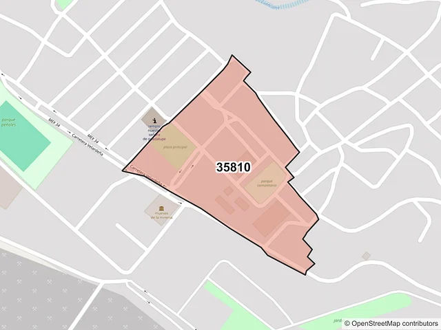 Mapa del código postal 35810, Cuencamé, Durango