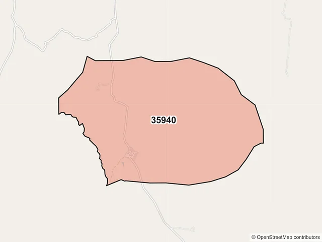 Mapa del código postal 35940, San Juan de Guadalupe, Durango
