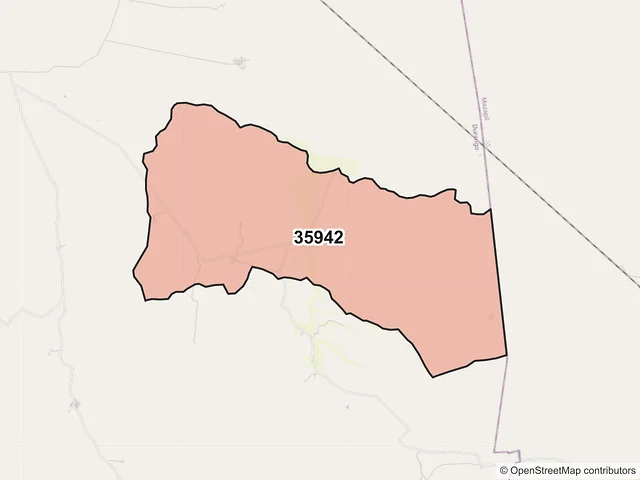 Mapa del código postal 35942, San Juan de Guadalupe, Durango