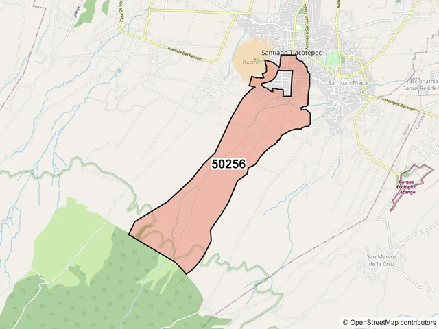 Mapa del código postal 50256, Toluca, México